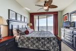 Master Bedroom has King size bed, beach balcony access and sunset views. 